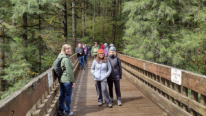 Moulton Falls – Monday Hikers on Bridge